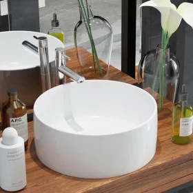 Runde Spüle aus weißer Keramik 40x15 cm von vidaXL, Sinkt - Ref: Foro24-142342, Preis: 69,72 €, Rabatt: %