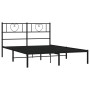 Estructura de cama con cabecero metal negro 150x200 cm