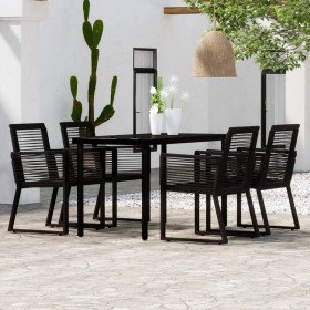 Juego de comedor de jardín 5 piezas negro en Conjuntos de jardín | Comprar online en Foro24