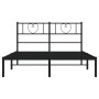 Estructura de cama con cabecero metal negro 150x200 cm
