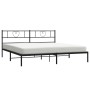 Bed frame with black metal headboard 180x200 cm by , Beds and slatted bases - Ref: Foro24-355467, Price: 109,06 €, Discount: %
