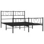 Bettgestell mit Kopf- und Fußteil aus schwarzem Metall, 120 x 190 cm von , Betten und Lattenroste - Ref: Foro24-355478, Preis...
