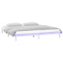 Bettgestell mit LED-Massivholz weiß 160x200 cm von , Betten und Lattenroste - Ref: Foro24-820617, Preis: 126,38 €, Rabatt: %