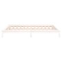Bettgestell mit LED-Massivholz weiß 160x200 cm von , Betten und Lattenroste - Ref: Foro24-820617, Preis: 126,38 €, Rabatt: %