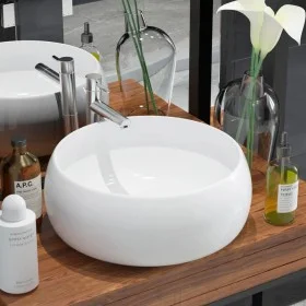 Round ceramic sink 40x15 cm white by vidaXL, Sinks - Ref: Foro24-142340, Price: 57,70 €, Discount: %