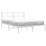 White metal bed frame with headboard 140x200 cm by , Beds and slatted bases - Ref: Foro24-372229, Price: 90,53 €, Discount: %