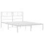 White metal bed frame with headboard 140x200 cm by , Beds and slatted bases - Ref: Foro24-372229, Price: 90,53 €, Discount: %