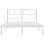 White metal bed frame with headboard 140x200 cm by , Beds and slatted bases - Ref: Foro24-372229, Price: 90,53 €, Discount: %