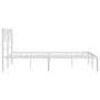 White metal bed frame with headboard 140x200 cm by , Beds and slatted bases - Ref: Foro24-372229, Price: 90,53 €, Discount: %