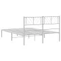 White metal bed frame with headboard 140x200 cm by , Beds and slatted bases - Ref: Foro24-372229, Price: 90,53 €, Discount: %