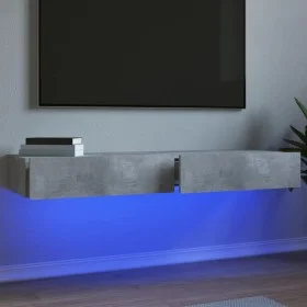 TV cabinet with LED lights 2 pcs concrete gray 60x35x15.5 cm by , TV Furniture - Ref: Foro24-842893, Price: 69,14 €, Discount: %
