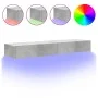 Mueble de TV con luces LED 2 uds gris hormigón 60x35x15,5 cm de , Muebles TV - Ref: Foro24-842893, Precio: 69,14 €, Descuento: %