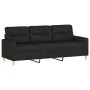 Sofa set with cushions 4 pieces black fabric by , Sofas - Ref: Foro24-3201548, Price: 628,44 €, Discount: %