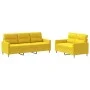 Sofa set with cushions 2 pieces light yellow fabric by , Sofas - Ref: Foro24-3201605, Price: 430,60 €, Discount: %