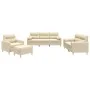 Sofa set with cushions 4 pieces cream fabric by , Sofas - Ref: Foro24-3201562, Price: 693,60 €, Discount: %