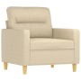 Sofa set with cushions 4 pieces cream fabric by , Sofas - Ref: Foro24-3201562, Price: 704,89 €, Discount: %