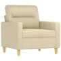 Sofa set with cushions 4 pieces cream fabric by , Sofas - Ref: Foro24-3201562, Price: 693,60 €, Discount: %