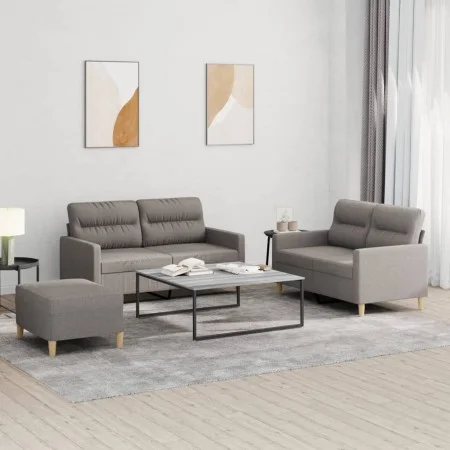 Sofa set with cushions 3 pieces taupe gray fabric by , Sofas - Ref: Foro24-3201583, Price: 472,17 €, Discount: %