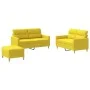 Sofa set with cushions 3 pieces light yellow fabric by , Sofas - Ref: Foro24-3201581, Price: 389,51 €, Discount: %