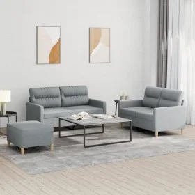 Sofa set with cushions 3 pieces light gray fabric by , Sofas - Ref: Foro24-3201576, Price: 465,69 €, Discount: %