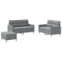 Sofa set with cushions 3 pieces light gray fabric by , Sofas - Ref: Foro24-3201576, Price: 465,69 €, Discount: %