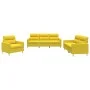 Sofa set with cushions 3 pieces light yellow fabric by , Sofas - Ref: Foro24-3201541, Price: 550,36 €, Discount: %