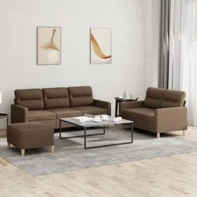 Sofa set with cushions 3 pieces brown fabric by , Sofas - Ref: Foro24-3201611, Price: 490,44 €, Discount: %