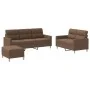 Sofa set with cushions 3 pieces brown fabric by , Sofas - Ref: Foro24-3201611, Price: 490,44 €, Discount: %