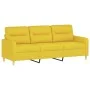 Sofa set with cushions 3 pieces light yellow fabric by , Sofas - Ref: Foro24-3201613, Price: 475,57 €, Discount: %