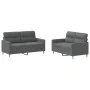 Sofa set with cushions 2 pieces dark gray fabric by , Sofas - Ref: Foro24-3201569, Price: 397,97 €, Discount: %