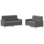Sofagarnitur mit Kissen 2-teilig aus dunkelgrauem Stoff von , Sofas - Ref: Foro24-3201569, Preis: 390,85 €, Rabatt: %