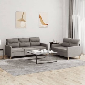 Juego de sofás con cojines 2 piezas tela gris taupe de , Sofás - Ref: Foro24-3201607, Precio: 453,07 €, Descuento: %