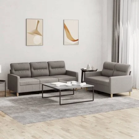 Sofa set with cushions 2 pieces taupe gray fabric by , Sofas - Ref: Foro24-3201607, Price: 469,64 €, Discount: %