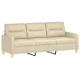Sofa set with cushions 3 pieces cream fabric by , Sofas - Ref: Foro24-3201626, Price: 550,59 €, Discount: %