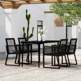 Juego de comedor de jardín 5 piezas negro
