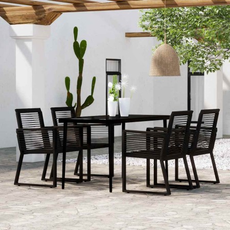Juego de comedor de jardín 5 piezas negro