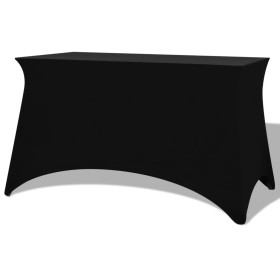 Funda elástica para mesa 2 uds 243x76x74 cm Negro