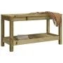 Gartenbank aus massivem Kiefernholz, 82,5 x 35 x 45 cm von , Gartenbänke - Ref: Foro24-832381, Preis: 72,22 €, Rabatt: %