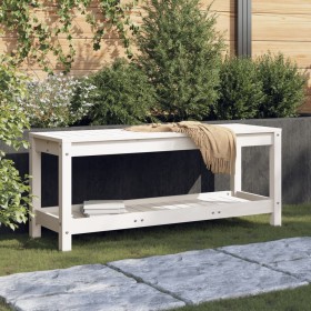 Gartenbank aus massivem weißem Kiefernholz 108x35x45 cm von , Gartenbänke - Ref: Foro24-832383, Preis: 94,33 €, Rabatt: %