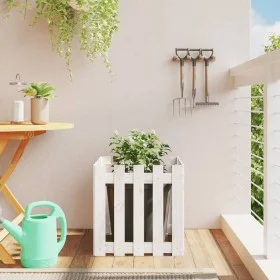 Planter fence design solid white pine wood 50x50x50 cm by , Pots and planters - Ref: Foro24-832453, Price: 30,69 €, Discount: %