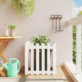 Planter fence design solid white pine wood 60x60x60 cm by , Pots and planters - Ref: Foro24-832458, Price: 39,42 €, Discount: %