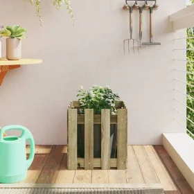 Fence design planter impregnated pine wood 40x40x40 cm by , Pots and planters - Ref: Foro24-832451, Price: 22,60 €, Discount: %