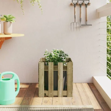 Fence design planter impregnated pine wood 40x40x40 cm by , Pots and planters - Ref: Foro24-832451, Price: 22,60 €, Discount: %