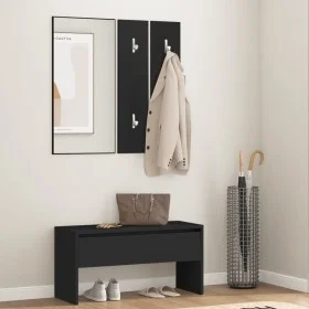Schwarzes Flurmöbel-Set aus Holzwerkstoff von , Bänke für Hallen und Lager - Ref: Foro24-833512, Preis: 61,92 €, Rabatt: %