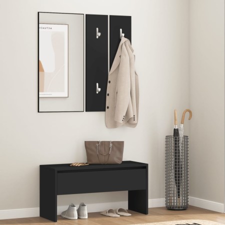 Schwarzes Flurmöbel-Set aus Holzwerkstoff von , Bänke für Hallen und Lager - Ref: Foro24-833512, Preis: 65,41 €, Rabatt: %