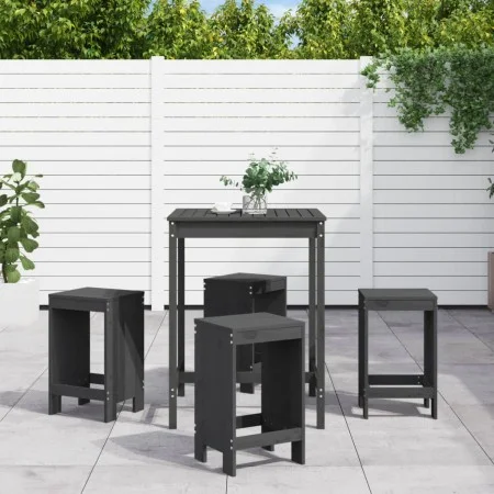 Set de mesa y taburetes altos jardín 5 piezas madera pino gris de , Conjuntos de jardín - Ref: Foro24-3157741, Precio: 313,61...