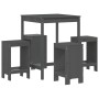 5-piece gray pine wood garden table and high stools set by , Garden sets - Ref: Foro24-3157741, Price: 318,06 €, Discount: %