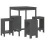 5-teiliges Set mit Gartentisch und hohen Hockern aus grauem Kiefernholz von , Gartensets - Ref: Foro24-3157741, Preis: 313,61...
