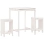 3-piece white pine wood garden table and high stools set by , Garden sets - Ref: Foro24-3157734, Price: 210,70 €, Discount: %