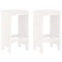 3-teiliges Set mit Gartentisch und hohen Hockern aus weißem Kiefernholz von , Gartensets - Ref: Foro24-3157734, Preis: 208,02...